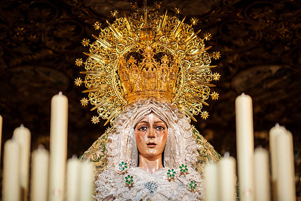 Virgen de la Esperanza Macarena awaits procession in Seville