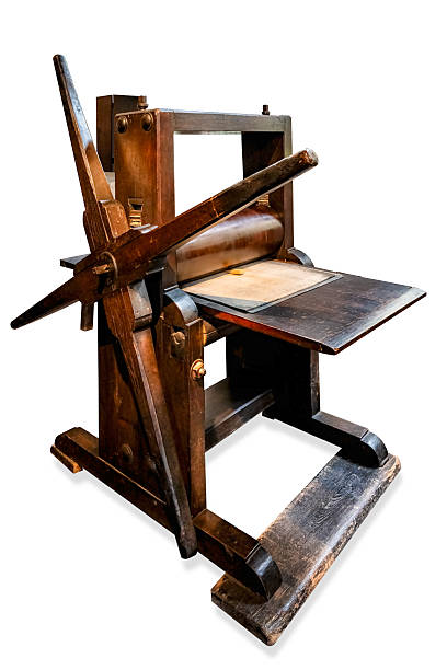 istock Ancient copperplate printing press, c.1714. Isolated on white backgroiund.
cliupping path 2209595911