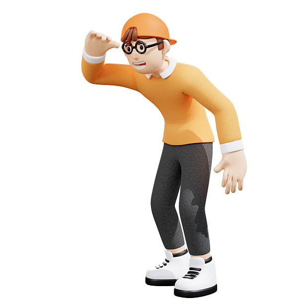 istock 3D Cartoon Character The man looking 2209596950