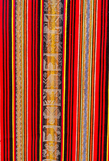 istock TRADITIONAL PERUVIAN TEXTILES WITH BRIGHT COLORS AND ANDEAN PATTERNS 2209605229