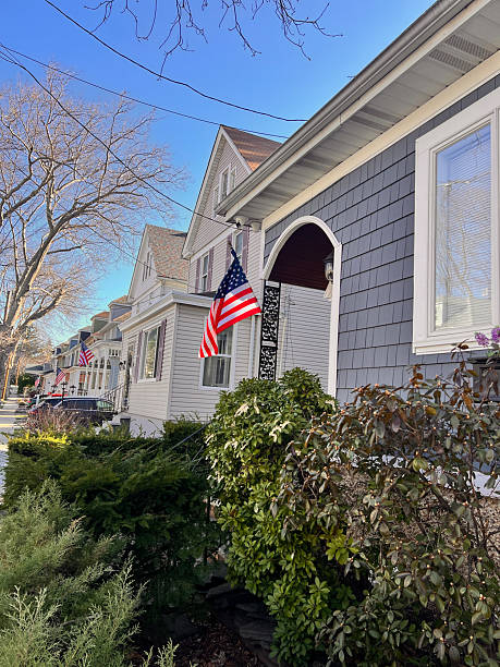 istock Houses in a Row with Flags 2209606355