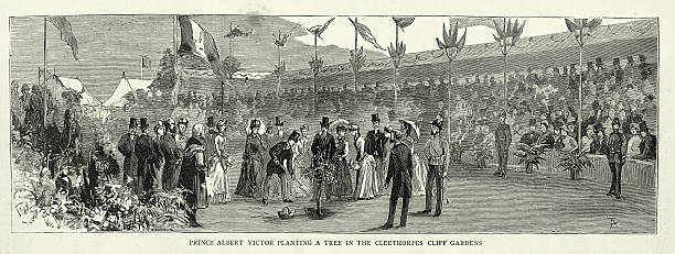 istock History British Royalty, Prince Albert Victor planting a tree in Cleethorpes Cliff Gardens, Victorian 19th Century 1880s 2209606393