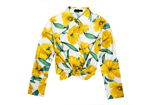 istock Bright blouse with yellow flowers isolated on white background 2209618713