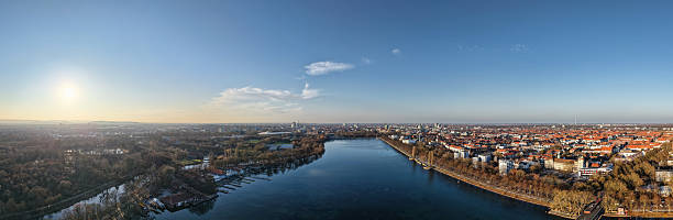 istock Experience a breathtaking aerial view showcasing a serene river alongside a stunning cityscape Hannover Maschsee Lower Saxony 2209619130