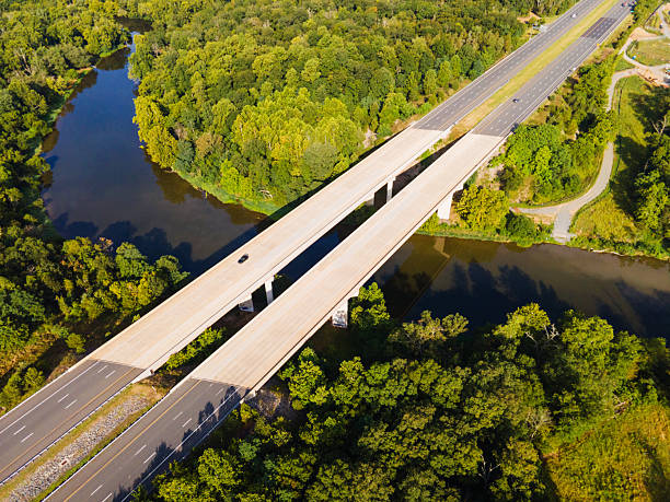 istock Aerial view of a bridge over the river. 2209629890