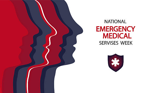 istock National Emergency Medical Services Week banner , vector hand drawn flat line art illustration for poster, flyer 2209636293