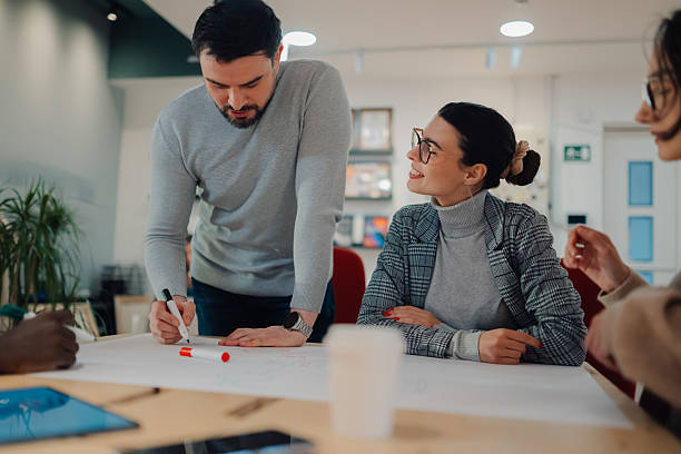 istock Creative business team brainstorming during meeting in modern office 2209636623