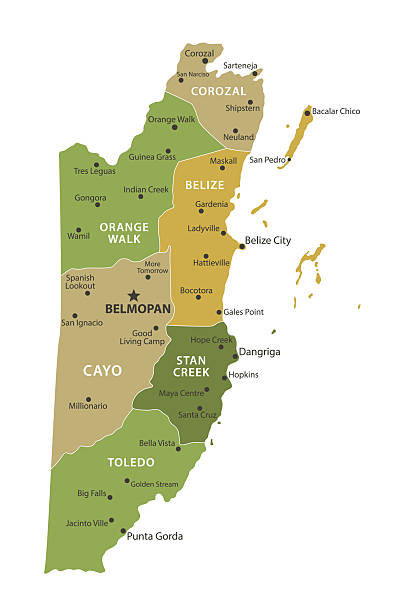 140 Central America Political Map Pictures Stock Photos Pictures Belize Vector Map Golden Green Colored Map Of The Belize 