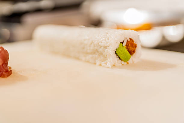 Japanese food Sushi Roll Maki of Salmon and avocado