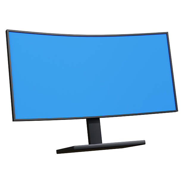 istock 3D Curved Monitor with Blue Screen Display 2209651597
