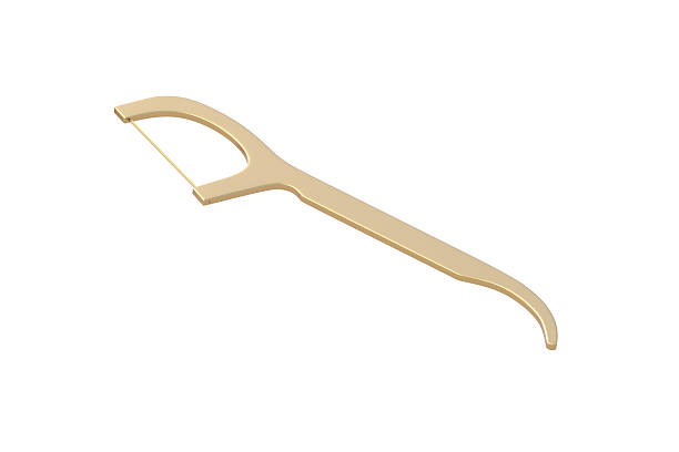istock Golden toothpick isolated on white background. 3d render 2209651757