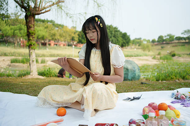 Woman reading in the park