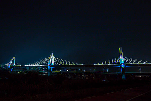 Landscape view of nihgt bridge in Daegu, South Korea.