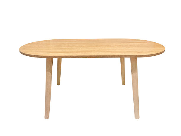 istock Modern wooden table, isolated on white background. 2209659616