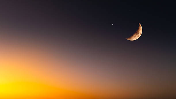 istock Background night sky of with crescent moon,and stars .Background Greeting card for the holy month of Ramadan of islam 2209664708