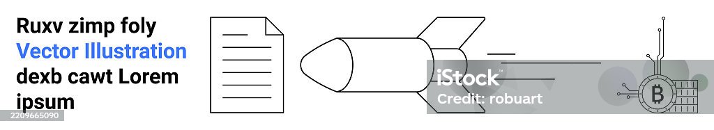Streamlined Rocket Rocket Launch Concept With Document And Satellite Vector Ideal For Tech ...
