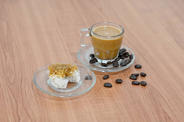 istock Enjoy coffee with sticky rice and palm sugar snacks 2209667039
