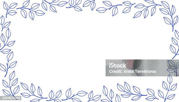 Branch Rectangular Border Banner Leaves And Branches Rectangular Frame ...