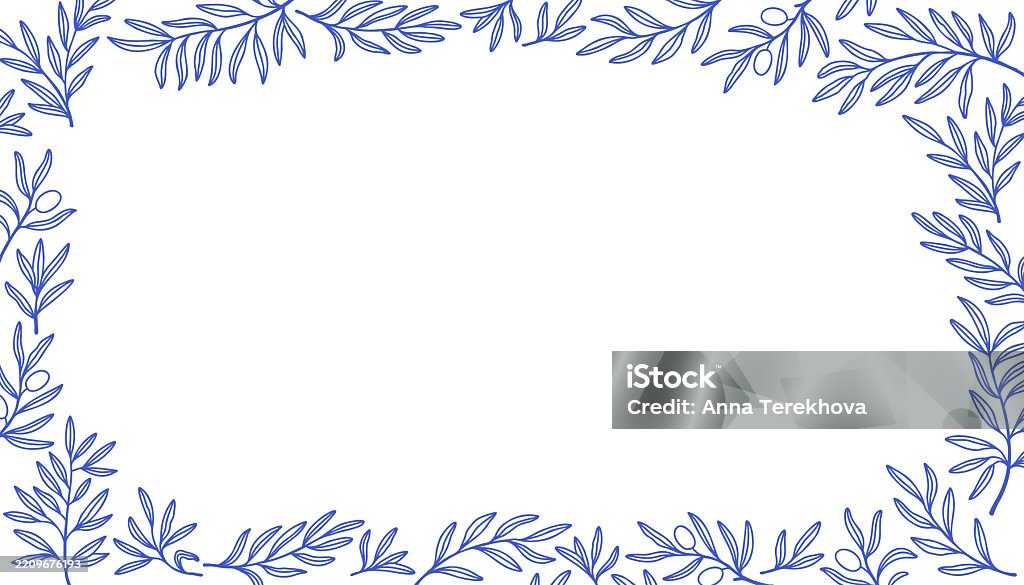 Branch Rectangular Border Banner Leaves And Branches Rectangular Frame ...