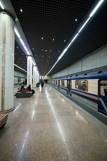 Tashkent, Uzbekistan – March 24, 2025, Inside the Yunusobod Metro Station interior