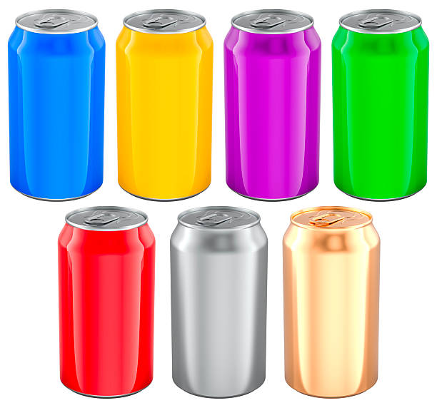 istock Set of colored drink metallic cans, 3D rendering 2209685301