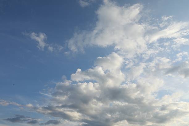 Beautiful view of blue sky with fluffy clouds