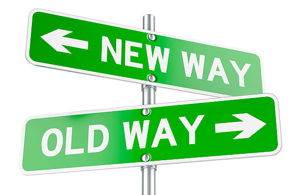 istock New Way or Old Way, concept. Opposite traffic sign, 3D rendering 2209688088