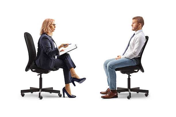 istock Woman interviewing a man for a job position 2209688756