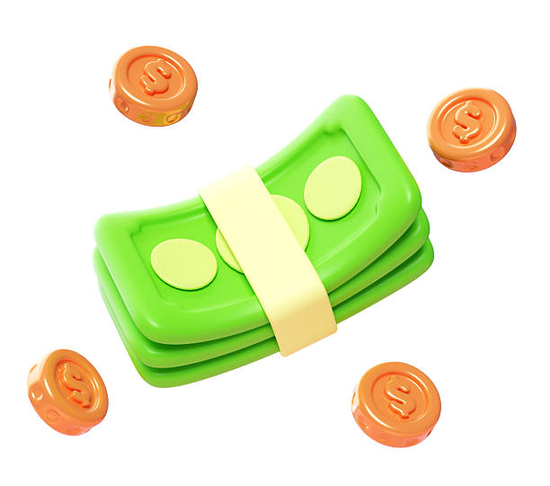 istock 3D Money Icon with Banknotes and Coins 2209689533