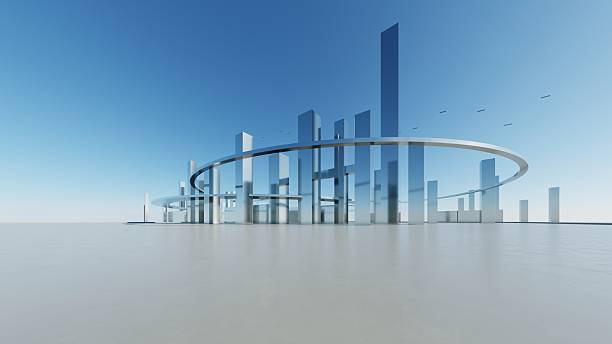 istock 3d illustration of abstract architecture background, geometric architectural with chrome or metallic design, Futuristic city landscape 2209691206