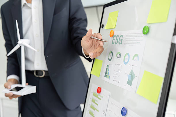 istock Presenting ESG Data and Sustainable Practices. A focus on environmental strategies in the workplace. 2209696936