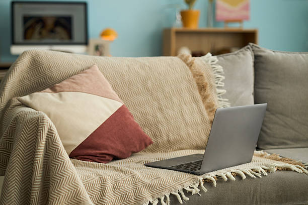 istock Cozy Couch with Laptop in Modern Living Room 2209701467