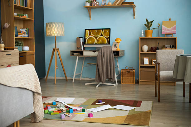 istock Cozy Living Room Featuring Home Office Setup 2209701741