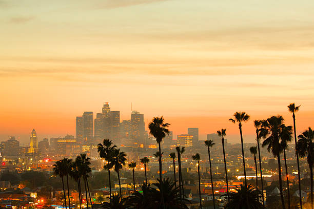 istock Los Angeles, skyline at sunset dusk. 2209705427