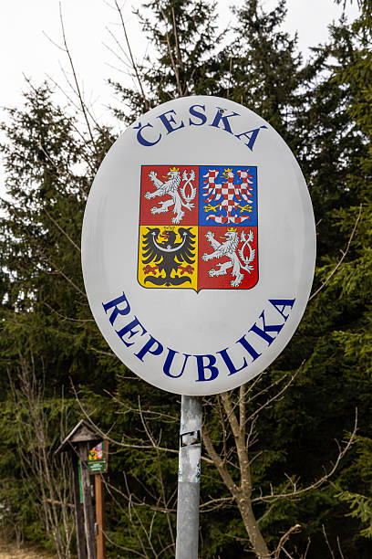 istock Border between Czech Republic, a border post in the eastern Sudetes near Mount Orlica 2209706041