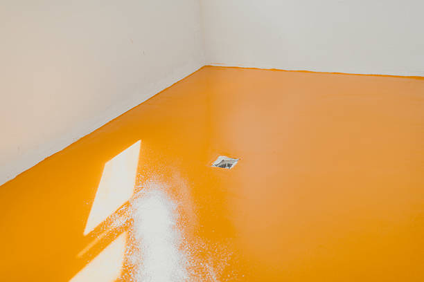istock cold storage with new floor made of yellow epoxy resin 2209706496