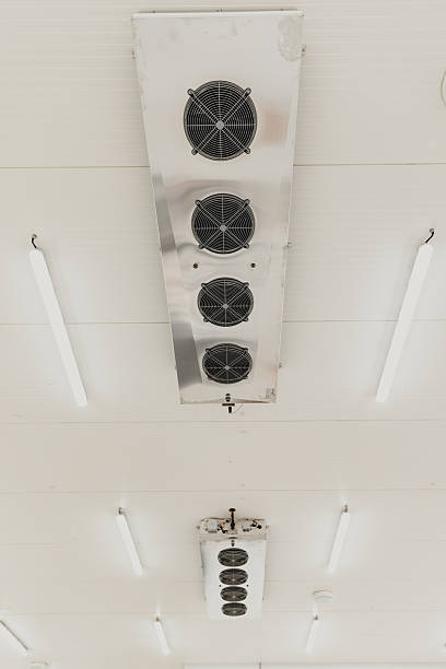 istock Storage freezer, brand new refrigeration unit on the ceiling 2209706557