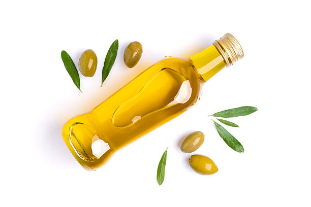 istock Organic olive oil on white background 2209711243