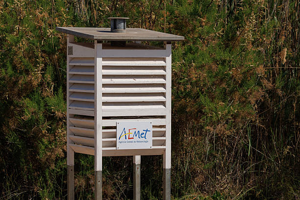 AEMET meteorological data collection station at El Hondo Natural Park on April 8, 2025, in Alicante, Spain.