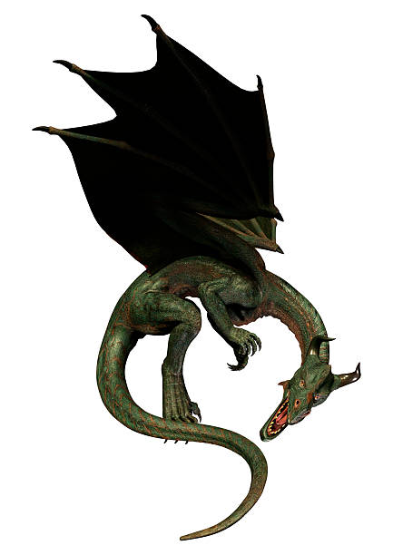 3D rendering of a fantasy dragon isolated on white background
