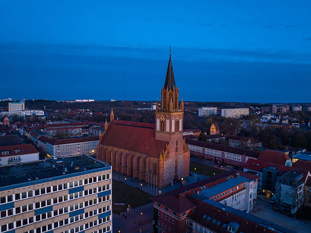 istock Neubrandenburg St. Mary's Church at blue hour in Germany 2209717716