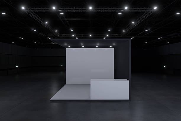istock Exhibition stand for mockup and Corporate identity,Display design.Empty booth Design.Retail booth elements in Exhibition hall.booth Design trade show.Blank Booth system of Graphic Resources.3d Background for online Event,conference,live.3d render. 2209724904