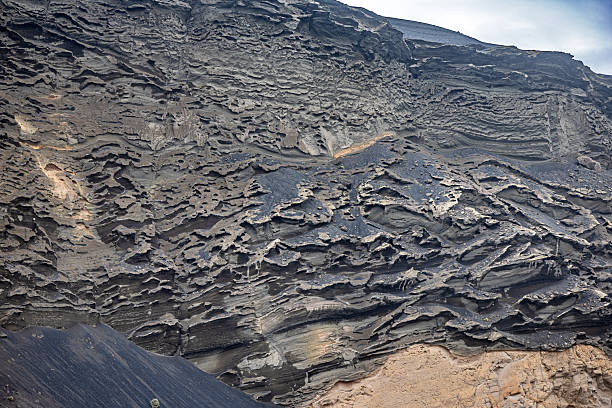 Volcanic strata - a blend of lava, sand and ash