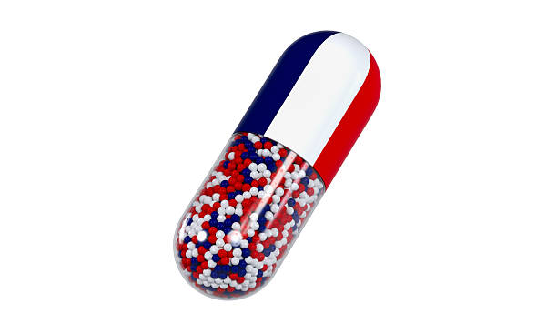 istock blue, white, and red capsules, made in France - 3D rendering 2209727684