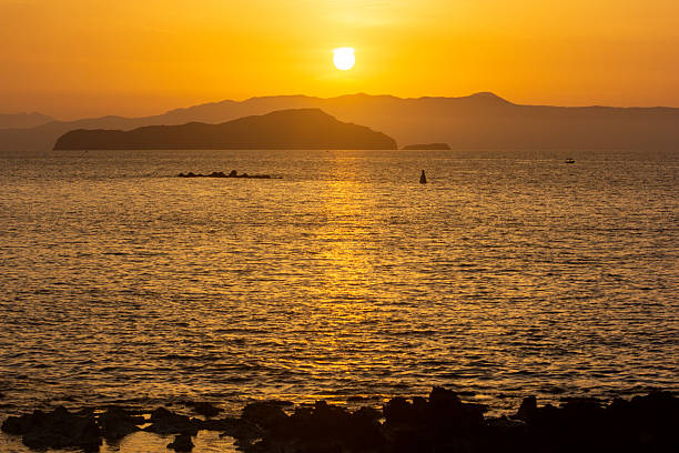 Sunset over Chania on Crete, Greece