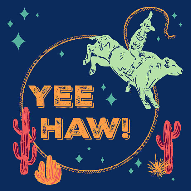 Cowboy poster with text in flat colors make it easy to edit. Comes with a high resolution jpeg. Could make a fun invitation template.