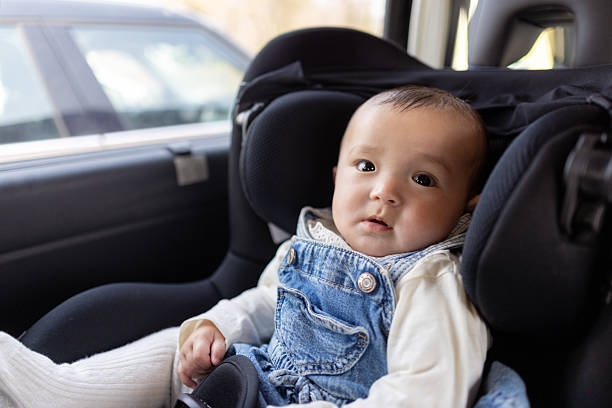 istock Baby girl looking at camera in car 2209739752