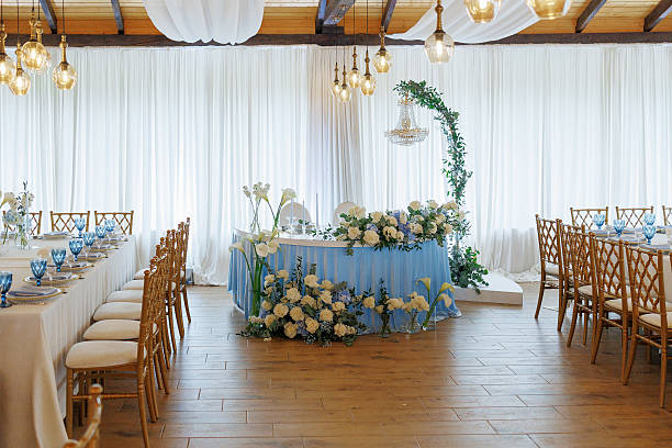 Beautifully decorated table for a wedding event outdoors