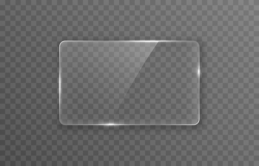 Vector Rectangular Glass Window Or Glass Surface On Isolated ...
