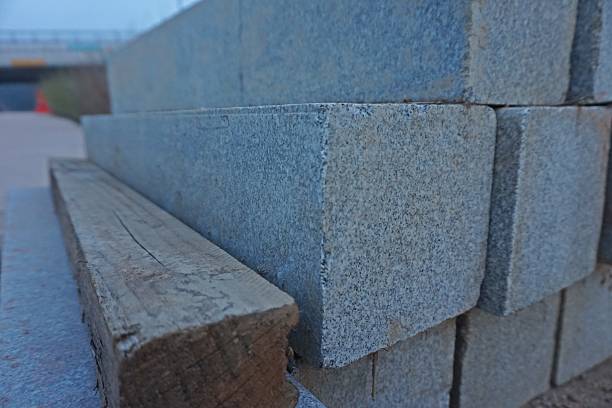 istock Granite Curb Stones and Timber at Worksite 2209741650